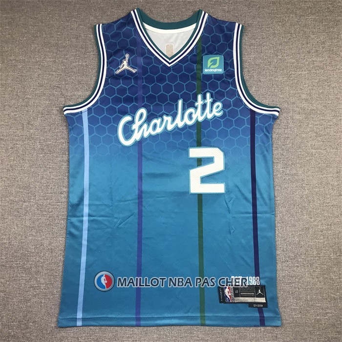 Maillot Charlotte Hornets Lamelo Ball NO 2 Ville 2021-22 Bleu